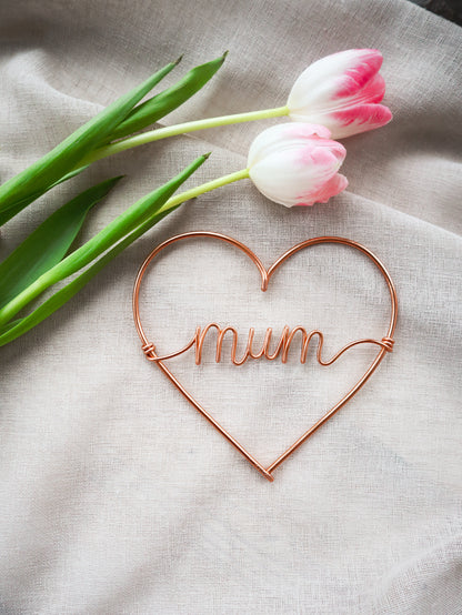 Wire Mum Heart
