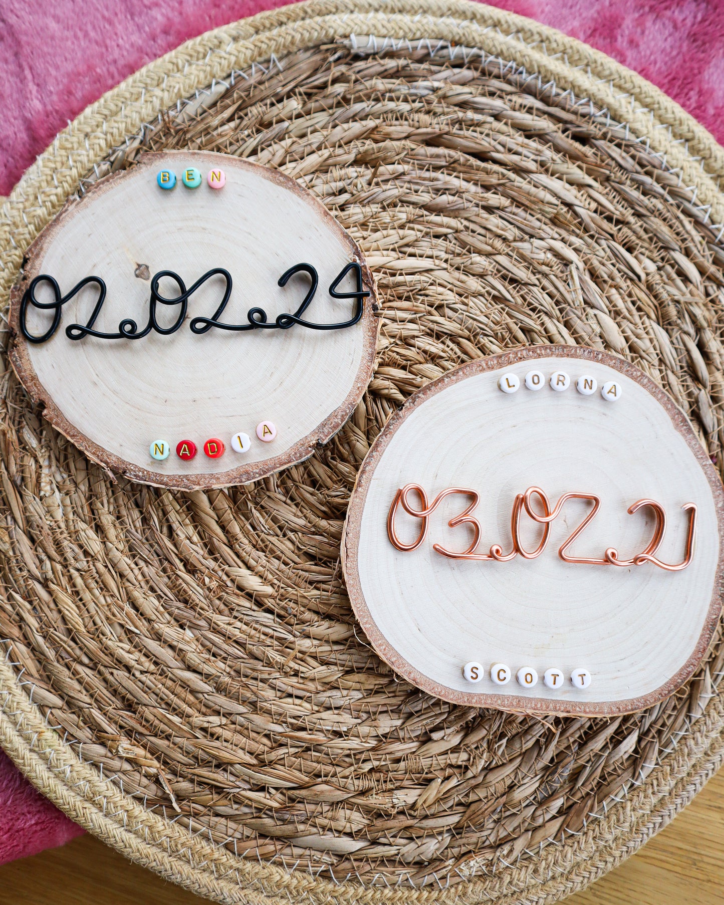 Personalised Couples Name Wood Slice