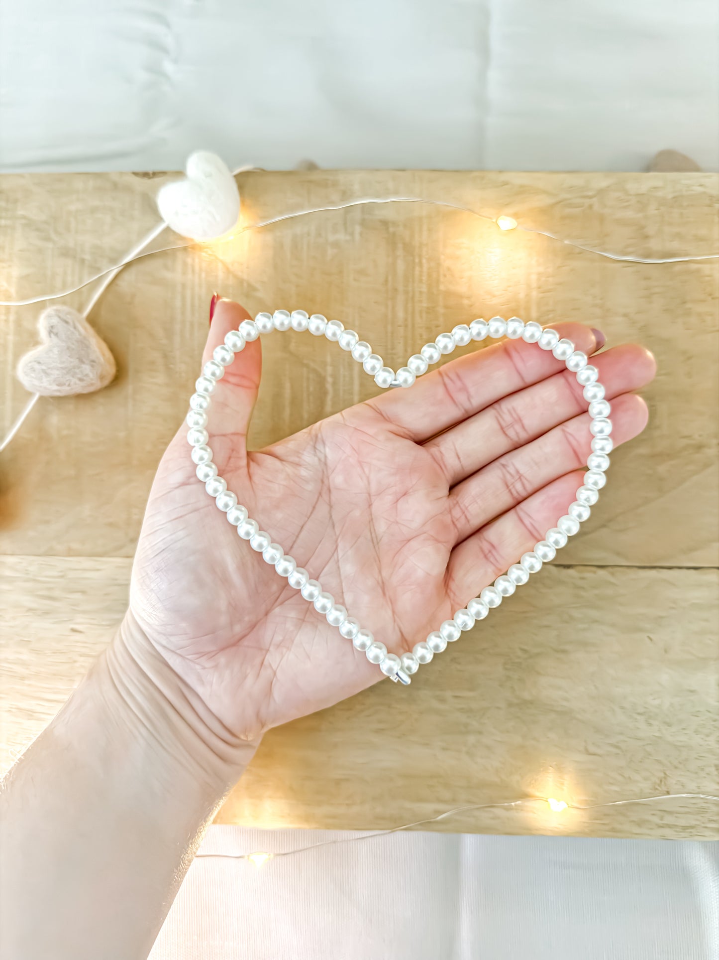 Wire Pearl Heart