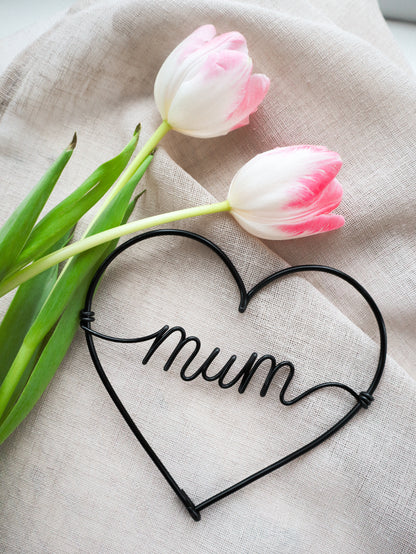 Wire Mum Heart