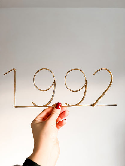 Wire Personalised Year Sign