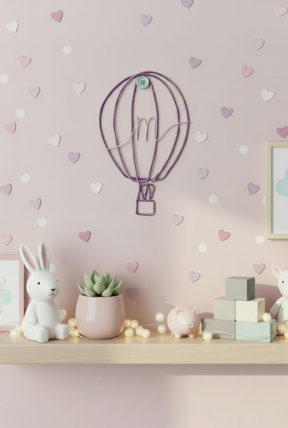 Personalised Hot Air Balloon Wire Wall Art