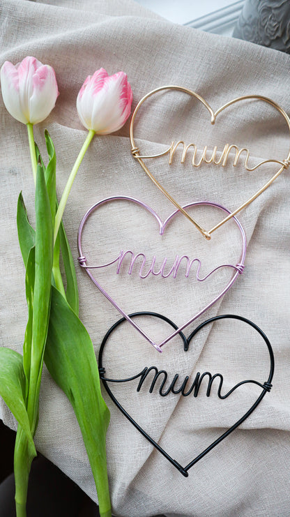 Wire Mum Heart