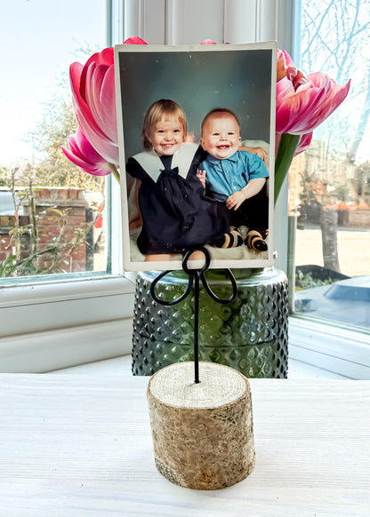 Flower Log Photo Holder