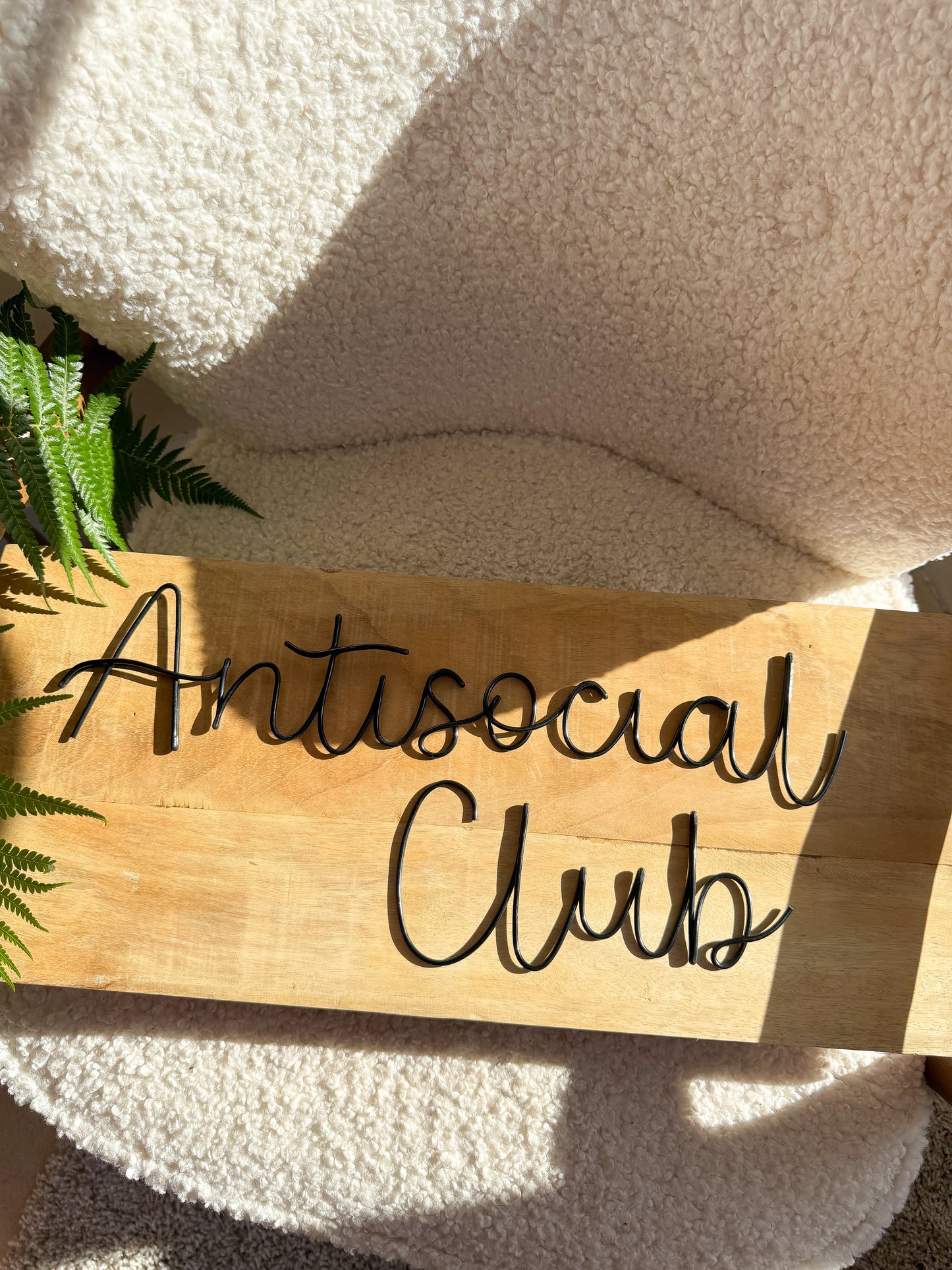 Antisocial Club Wire Sign