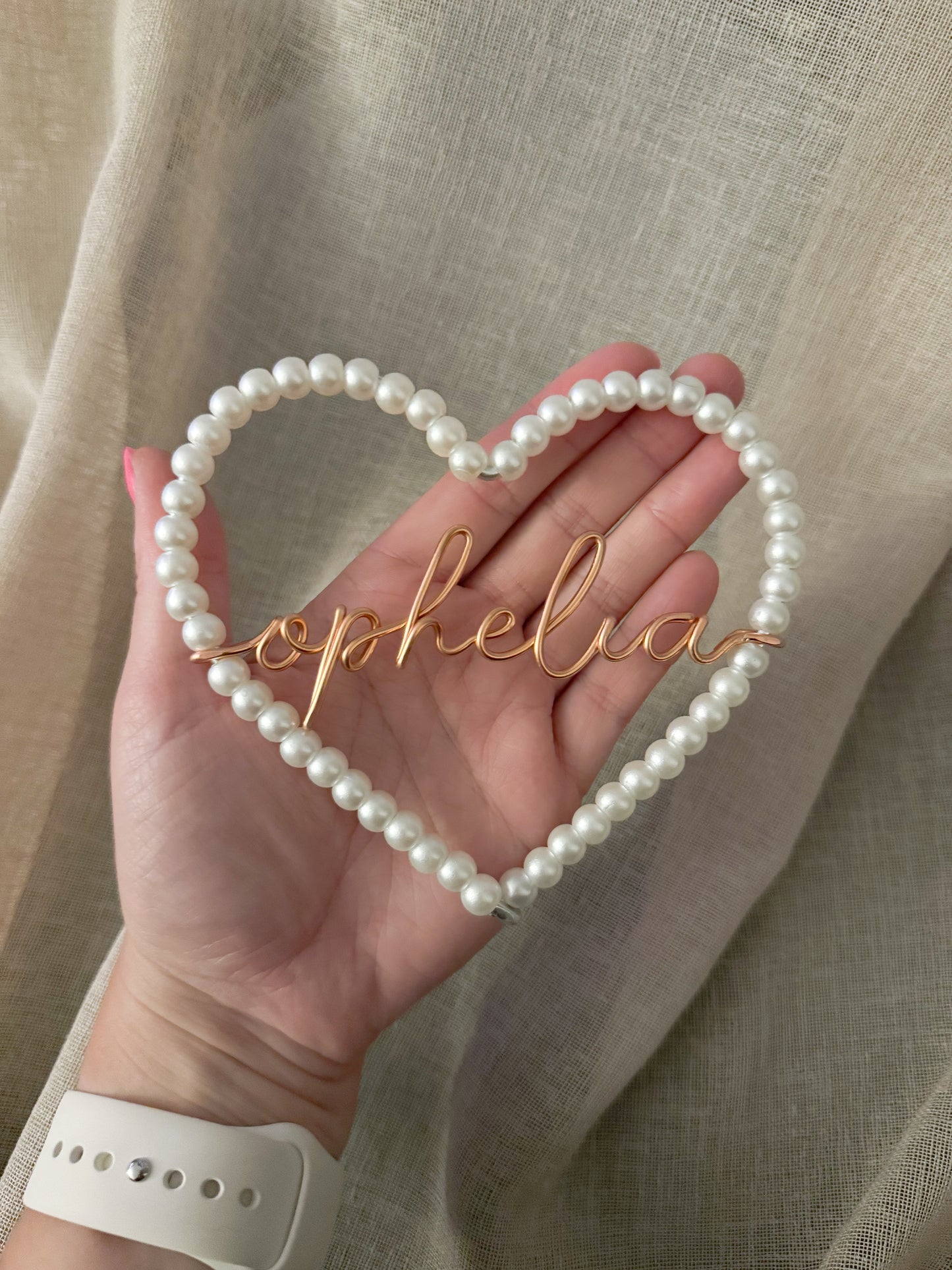 Personalised Pearl Heart