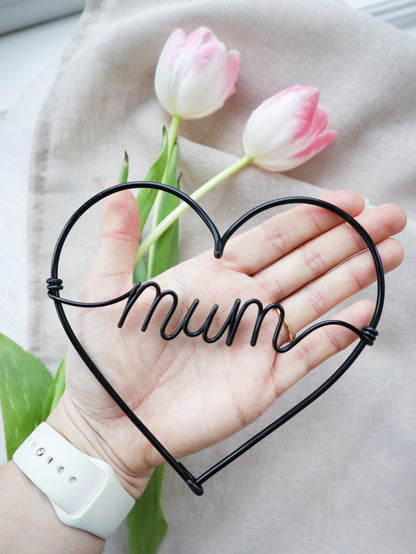 Wire Mum Heart
