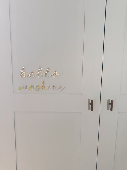 Wire Hello Sunshine Sign