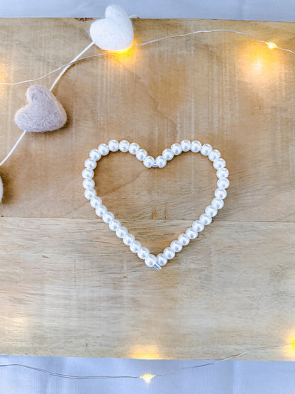 Wire Pearl Heart
