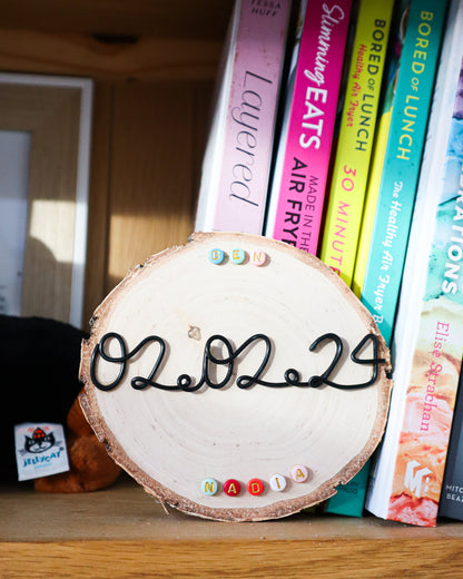 Personalised Couples Name Wood Slice