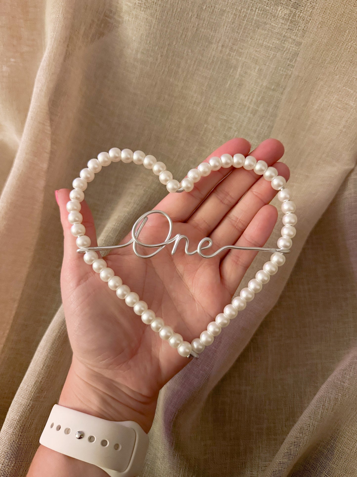 Personalised Pearl Heart
