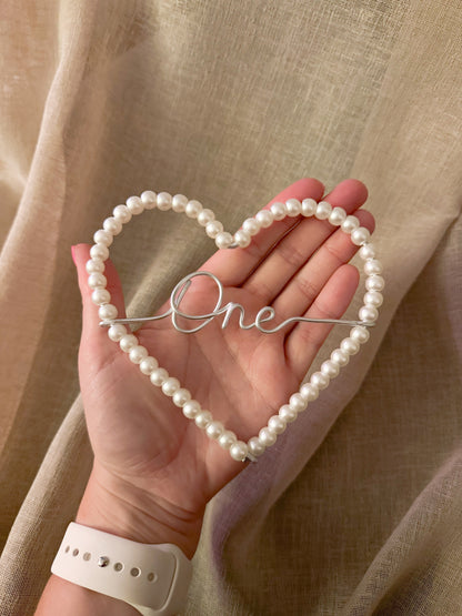 Personalised Pearl Heart