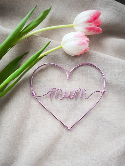Wire Mum Heart