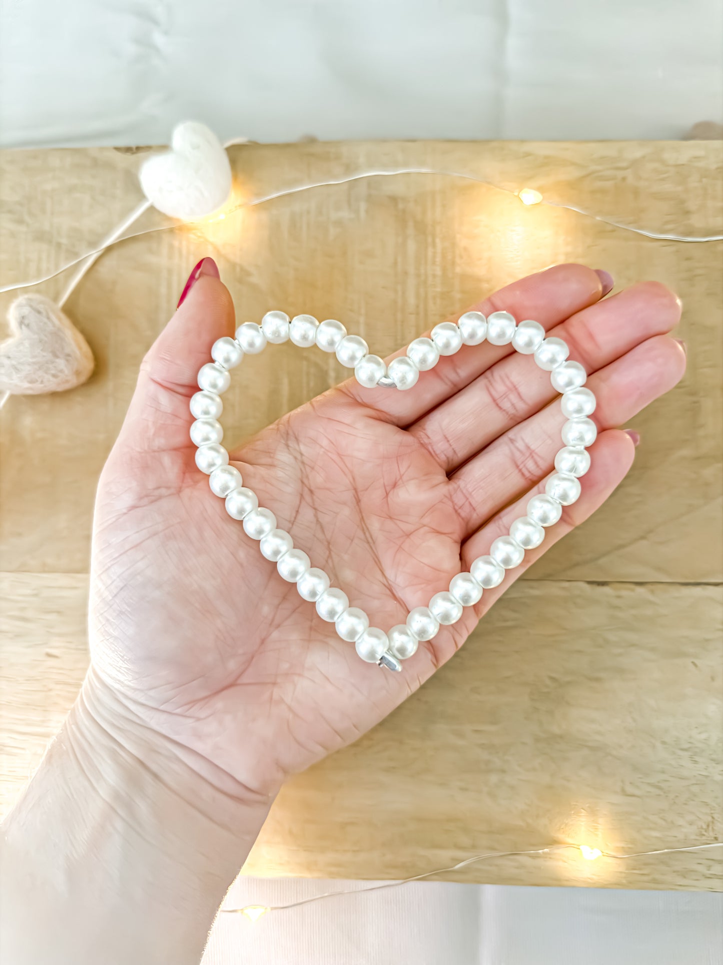 Wire Pearl Heart