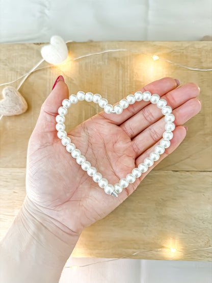 Wire Pearl Heart