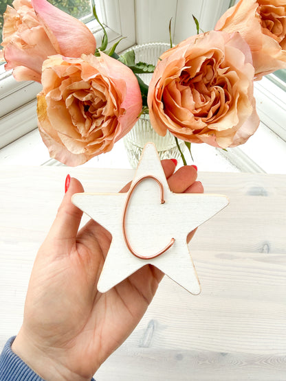 Personalised Letter Wooden Star Keepsake
