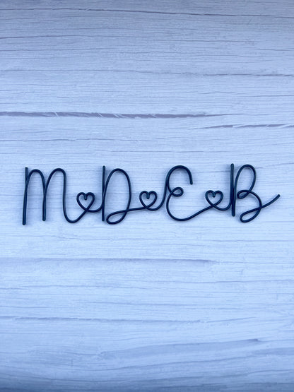 Personalised Wire Family Initials