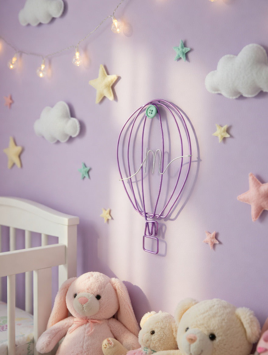 Personalised Hot Air Balloon Wire Wall Art
