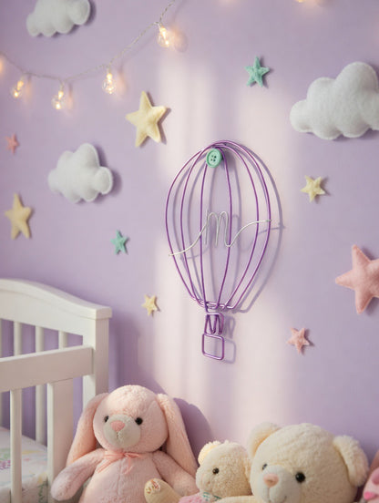 Personalised Hot Air Balloon Wire Wall Art