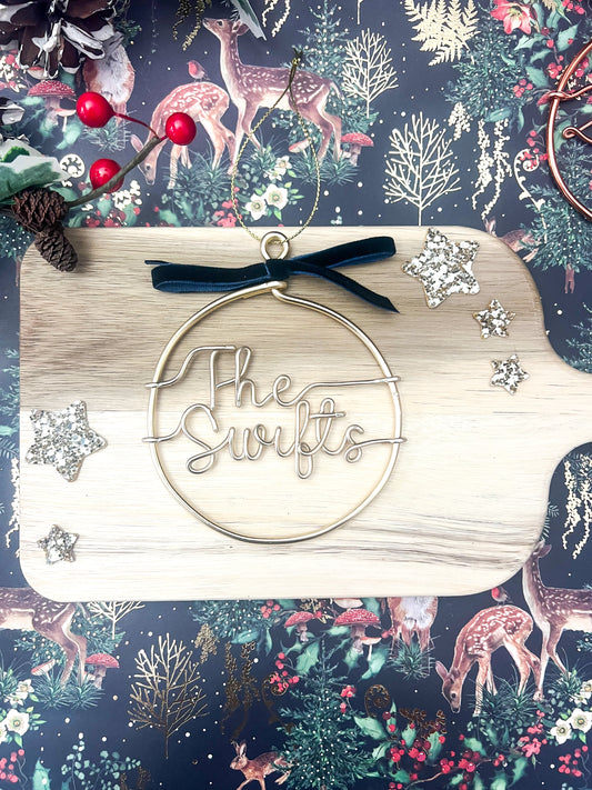 Personalised Family Wire Bauble