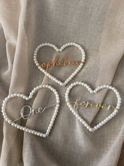 Personalised Pearl Heart