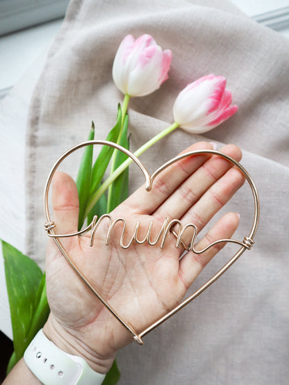 Wire Mum Heart