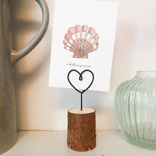 Heart Log Photo Holder