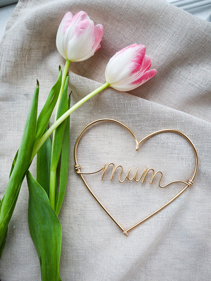 Wire Mum Heart