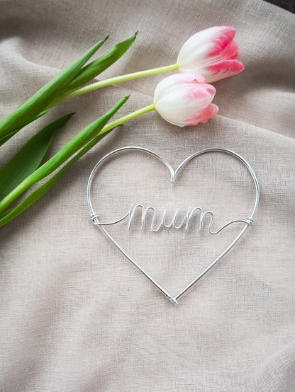 Wire Mum Heart