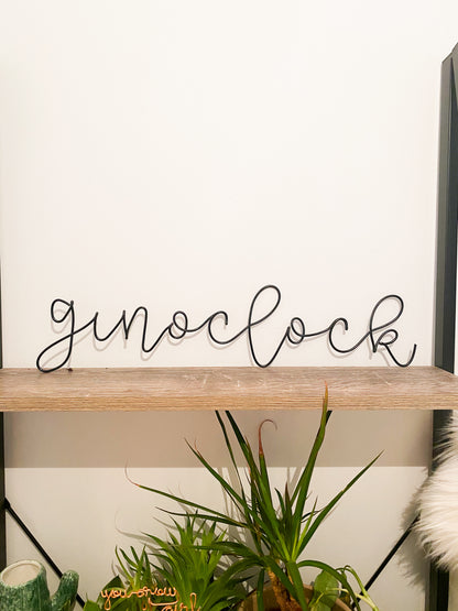 Wire Gin o Clock sign
