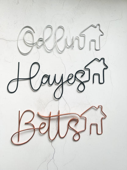 Wire Family Name Home Sign