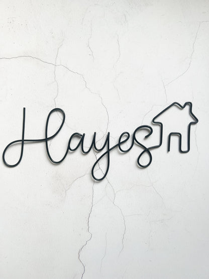 Wire Family Name Home Sign