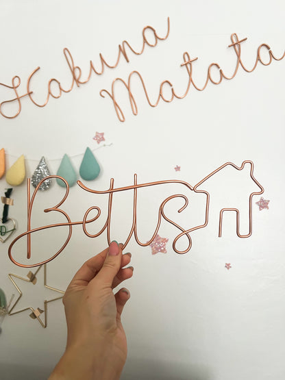 Wire Family Name Home Sign