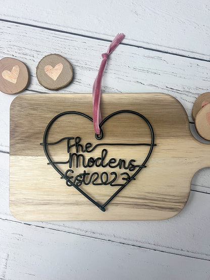 Personalised Wire Heart Decoration
