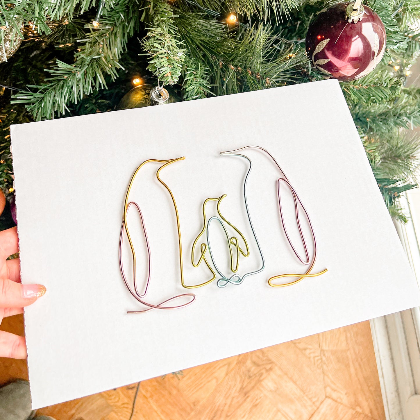 Wire Penguin Family