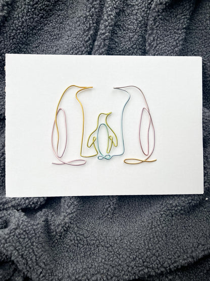 Wire Penguin Family