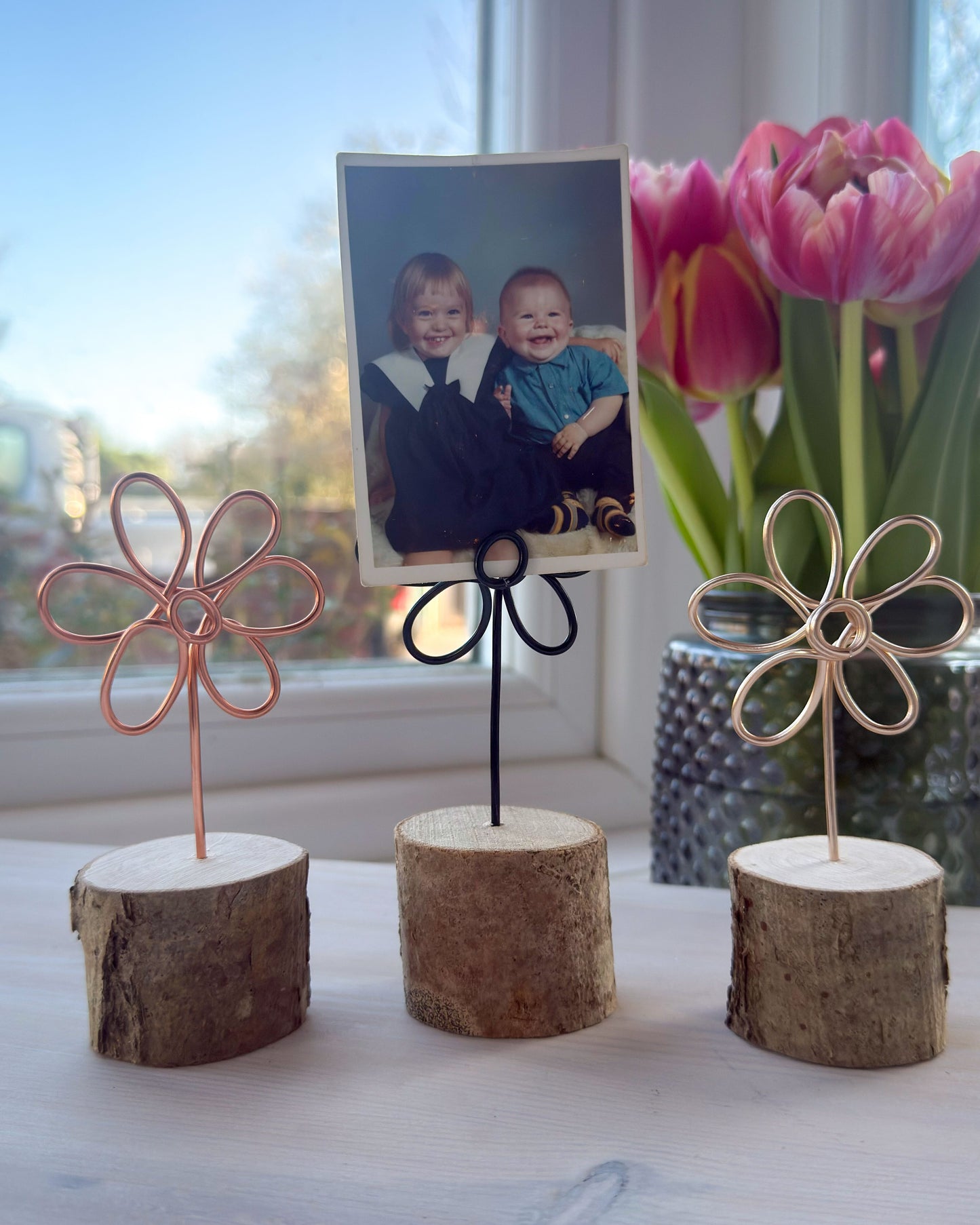 Flower Log Photo Holder