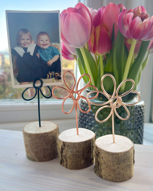Flower Log Photo Holder