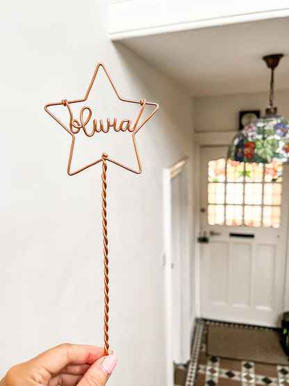 Wire Personalised Star Wand