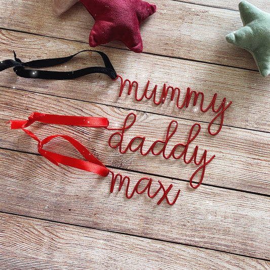Wire Name Christmas Decoration