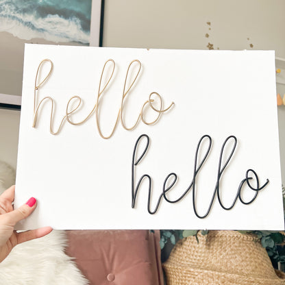 Wire Hello Sign