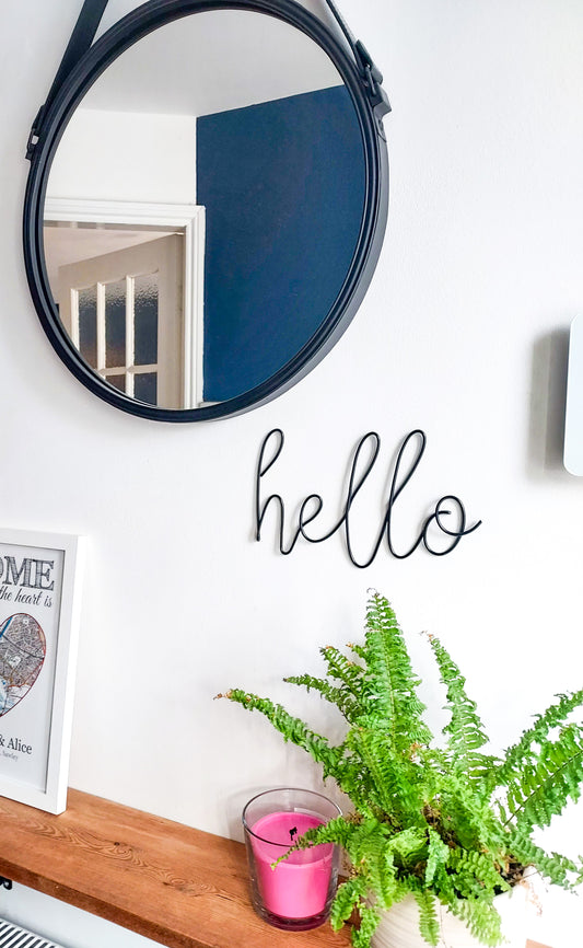 Wire Hello Sign