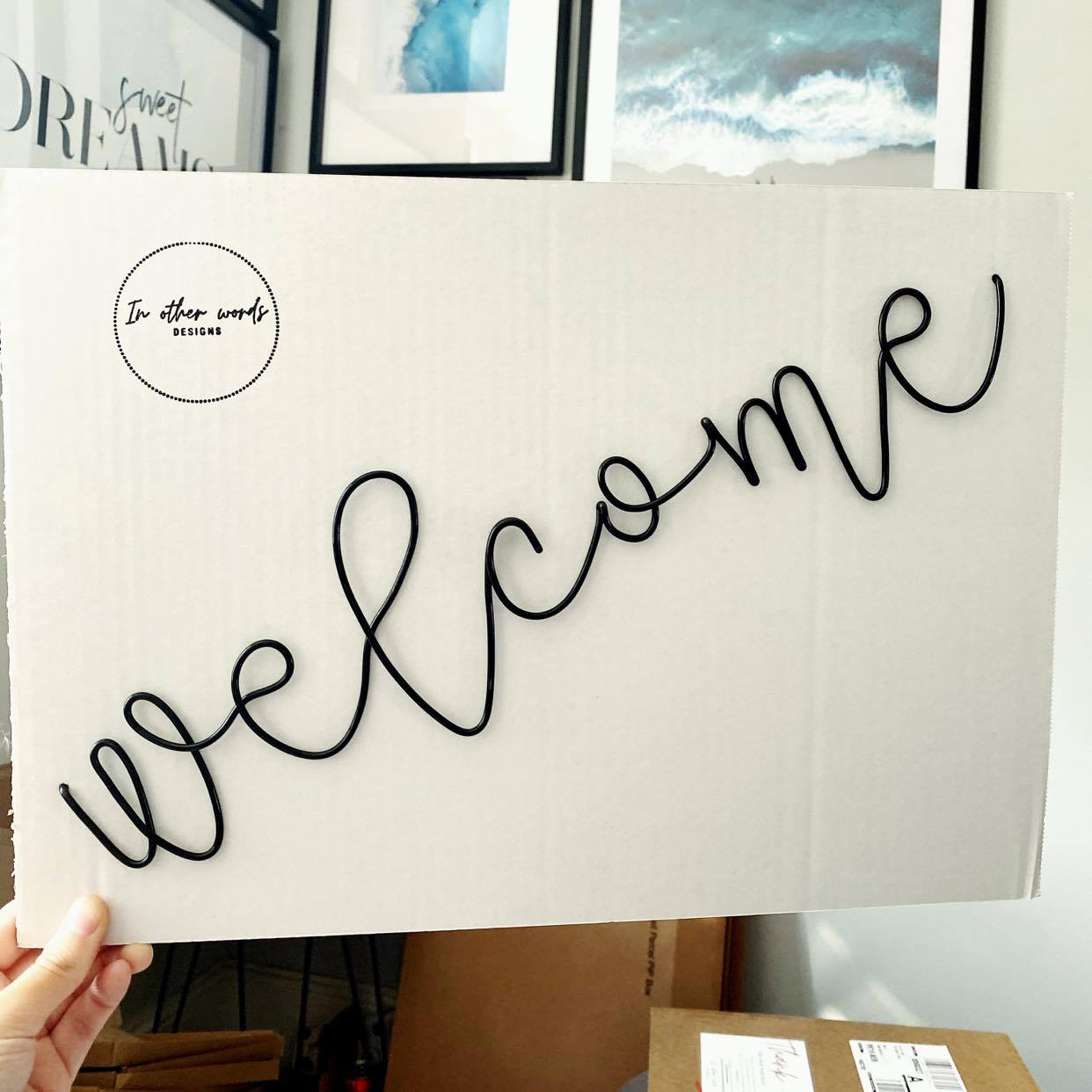 Wire Welcome Sign