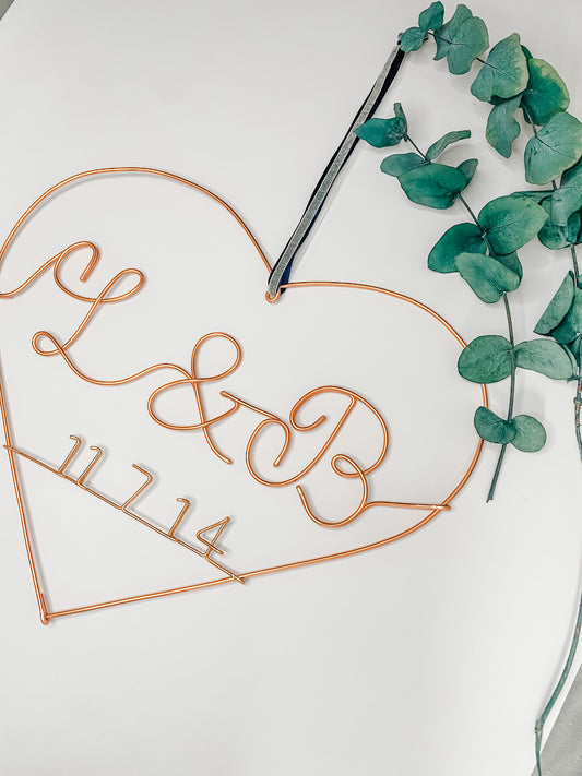 Large Personalised Wire Heart