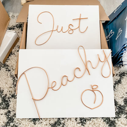 ‘Just Peachy' Wire Sign