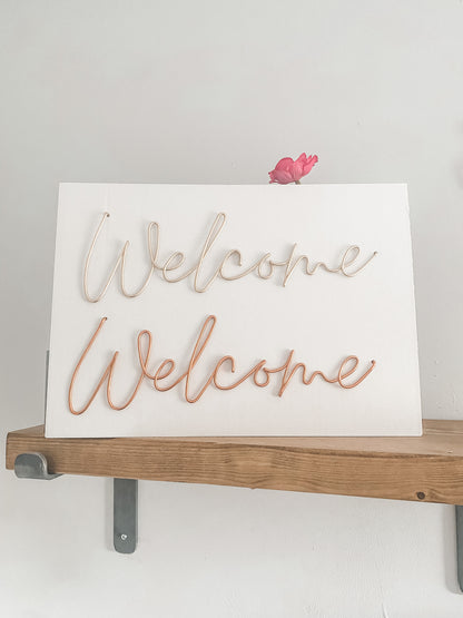 Wire Welcome Sign
