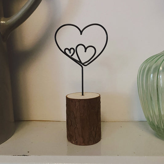 Heart Log Photo Holder