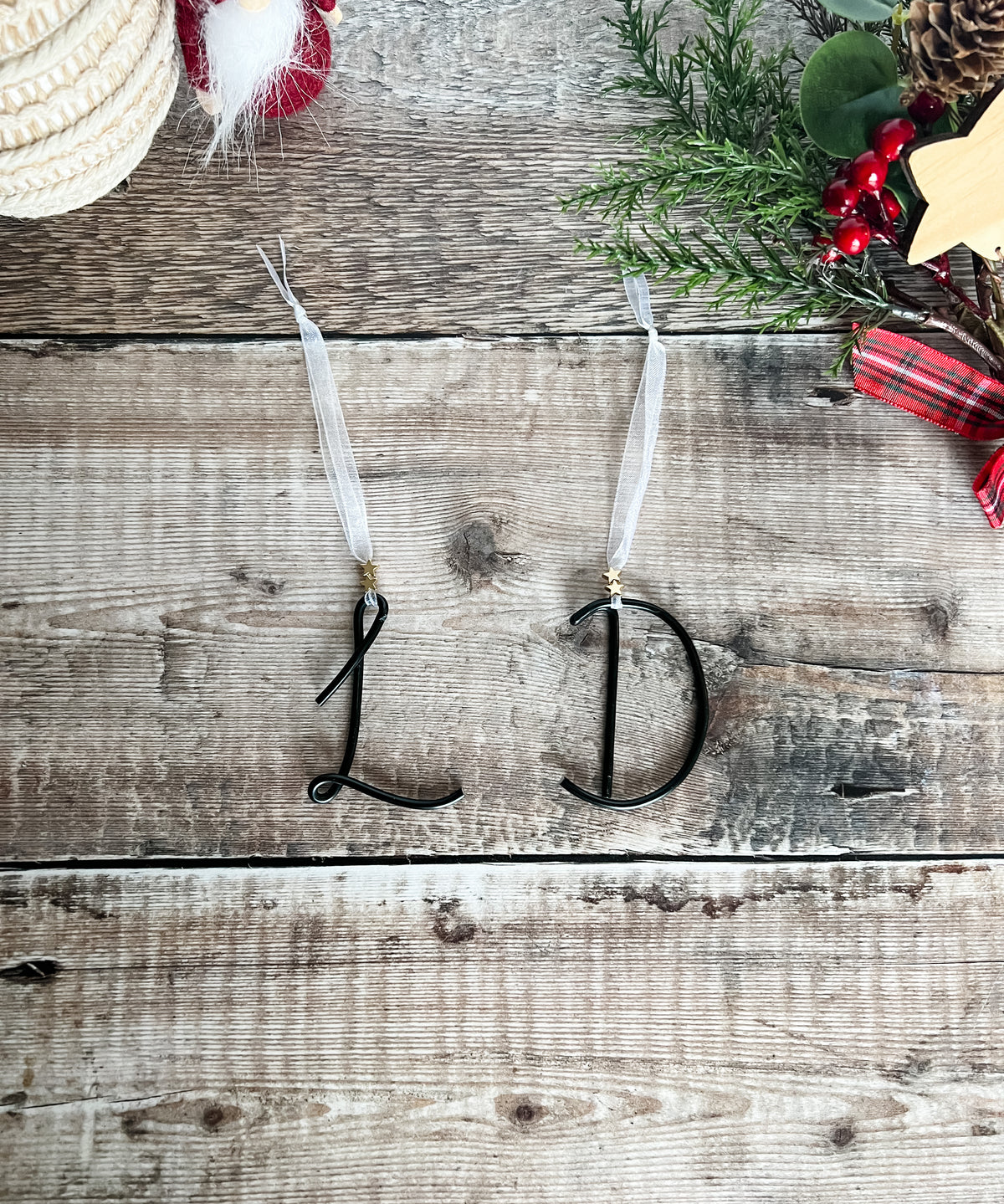Wire Initial Christmas Decoration