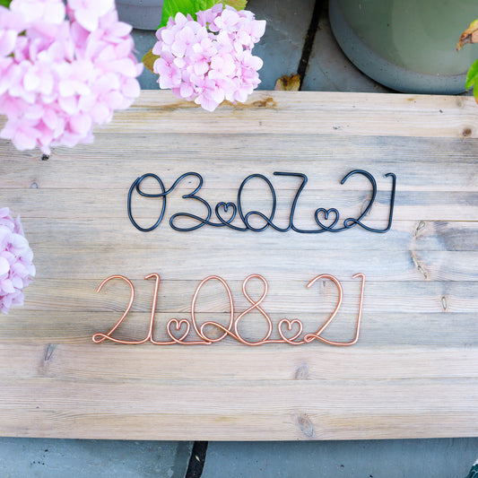 Wire Personalised Date Sign