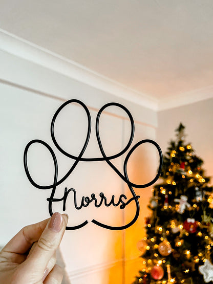 Personalised Name Wire Paw Print